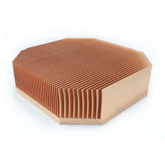 Disipador de calor de cobre con aleta biselada personalizado fabricado por Goldconn