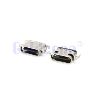 USB C 16pin hembra, hundimiento de 2.1 mm, l=6.5 mm, montaje medio de una sola fila